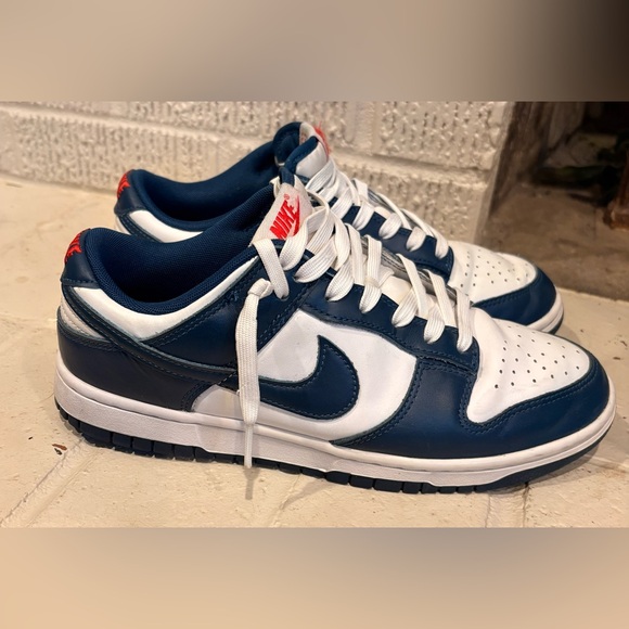 Nike Dunk Low Midnight Navy White Men’s 8.5 Good Condition No Box - Picture 2 of 9